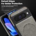 Lunivop for Google Pixel 10 Pro Case/Pixel 10 Case PU Leather [Compatible with Magsafe Wireless Charging] Magnetic Cover Stand Funda para Pixel 10/10 Pro 6.3 '' 2025 Rugged Best Gray