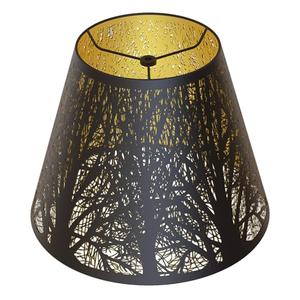Small Lamp Shades For Table Lamps 5x9x7'', Black Metal Lamp Shade With Gold Lining, Easy Install Replacement for Small Table Lamp, Etched Forest Lampshades For Table Lamp