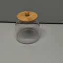 Glass Food Storage Container Candy Dish Spice Jar with Seal Wooden Lid (Medium)