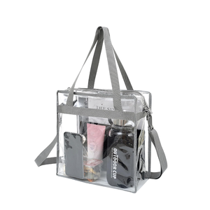 BAGAIL Clear Bags Stadium Approved Clear Tote Bag with Zipper Closure Crossbody Messenger Shoulder Bag with Adjustable Strap