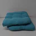 19x19 Outdoor Chair Cushions Set of 2, Tufted Wicker Patio Furniture Cushions, Thick Outdoor Seat Cushions for Lawn Chairs, Overstuffed and Water Resistant, Teal