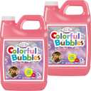 Lulu Home 2 Packs Bubble Concentrated Solution, 2 L/ 67.6 OZ Bubble Refill Solution for Kids Bubble Machine, Giant Bubble Wand, Bubble Blower, Birthday Party Favors - Up to 5 Gallons, Pink Bottle
