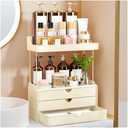 StorBin 3 Drawers Bathroom Counter Organizer - 5 Tier Makeup Organizer, Versatile Perfume Organizer, Ideal for Bathroom Storage, Vanity, Large Skincare, Perfume, Present, Cream White