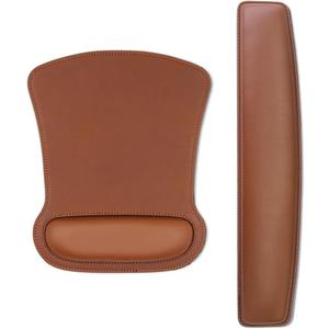 RICHEN Keyboard Wrist Rest Pad and Mouse Wrist Rest Support Mouse Pad Set,Sturdy & Comfortable & Lightweight for Easy Typing & Pain Relief-Ergonomic Support (Brown)