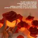 9 Pack Battery Operated Tea Light Candles with Artificial Rose Petals, Romantic Flameless LED Candles for Valentine's Day, Weddings, Proposals, and Christmas Decor