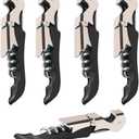 Professional Waiter Corkscrew, Openers Set (4 PCS),Upgraded with Heavy Duty Stainless Steel Hinges  Key for Restaurant Waiters, Sommelier, Bartenders (Black 4 Packs)