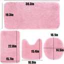 4 Piece Non Slip, Toilet Lid Cover and Contour Mat, Bath Mats Shower Mats Bath Rug Mat for Tub Toilet Bathroom (Yellow)