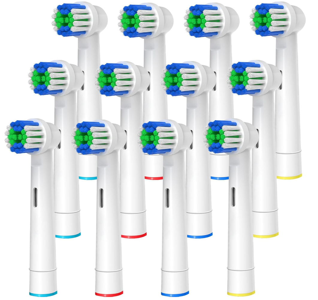 Replacement Toothbrush Heads Compatible with Oral B Braun, 12 Pcs Professional Electric Toothbrush Brush Heads Compatible with Oral B Replacement Heads Refill 7000/Pro 1000/9600/500/3000