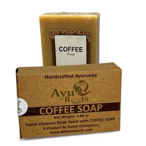 AyuRoots Coffee Soap Bar, | Crafted with Authentic Indian Craftsmanship | 3.88 oz of Naturally Handmade Vegan Soap for Face and Body (2)