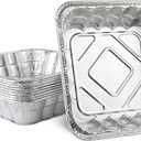 PLASTICPRO Disposable 10'' X 10'' X 3'' Inch Square Aluminum Tin Foil Baking Pans Bakeware - Cookware Perfect for Baking Cakes, Breads, Brownies, Bread, Meatloaf, Lasagna, Pack of 10