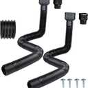 7ft Long Gutter Downspout Extensions, 3.1" OD Gutter Downspout Extender Pipe for 2"3" Downspout and 3"4"Downspout, Flexible Pipe Stretched Length 7ft, Black,2-Pack