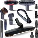 Universal Vacuum Attachments & Brushes Kit - Hardwood Floor Vacuum Brush Head Attachment & Shop-vacs Accessories - Universal Vacuum Hose Adapter Kit & Dryer vent Flexible Crevice Attachment