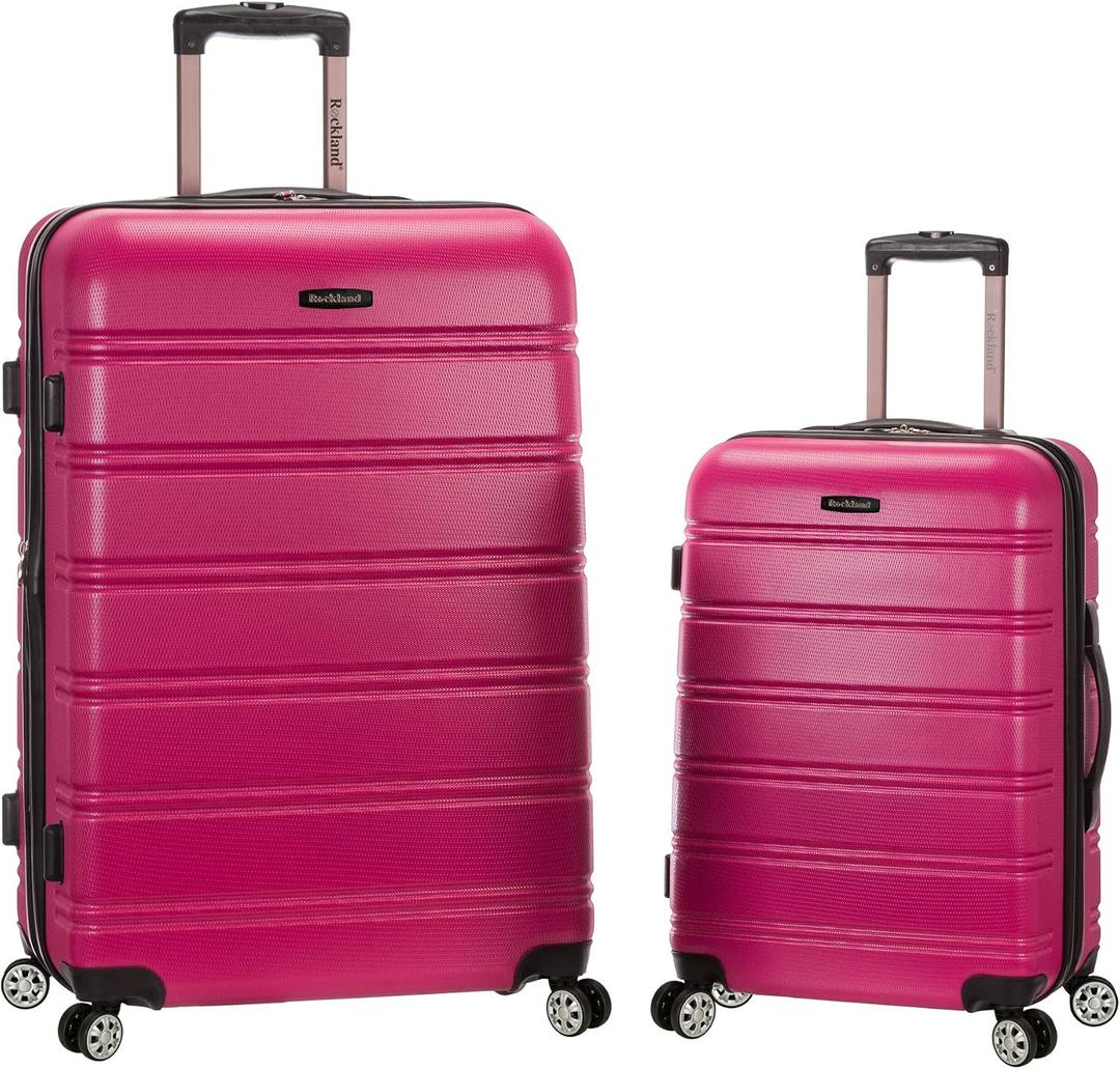 Rockland Melbourne Hardside Expandable Spinner Wheel Luggage, Magenta, 1 Piece (28")
