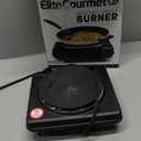 Elite Gourmet Countertop Electric Burner, 1000W Cast Iron Hot Plate, 7 Heat Settings, Portable Cooktop for RV, Dorm, Office & Small Kitchens, Road-Ready & Compact (Single)