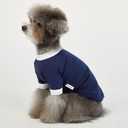 Ringer Dog Shirt for Small and Large Dogs Cotton T-Shirts Soft Breathable Dog Shirts pet Clothes (Large, Navy/White)