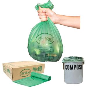 2.6 Gallon Compostable Food Scrap Bags by BioBag, 100 Count, BPI Certified, Meets ASTM D6400 Standards, Made in USA, Kitchen Counter Bin Liners