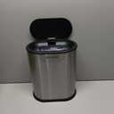 1.8 Gallons Small Stainless Steel Can with Press Type Lid, Slim Bathroom Garbage Bin, Removable Liner Dog Proof Narrow Wastebasket with Pop-Up Lid for Bedroom,Toilet (Silver)