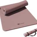 KEEP Yoga Mat, 32" Extra Wide Exercise Mat with Strap for Men and Women, 7mm Thick Double-Sided Non-Slip Eco-friendly Yoga Mat for Pilates, Workout and Fitness (Smoky Pink)