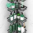 DAOYA Standing Shower Caddy Corner - 4-Tier Floor Shower Caddy Corner Adjustable Bathroom Organizers and Storage with Soap Holder & Razor, Bathroom Free-Standing Organizer for Large Bottles
