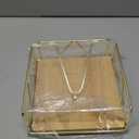 Gold Modern Napkin Holder for Table with Weighted Arm, Square Metal Flat Napkin Holder Farmhouse Napkin Box Rustic Napkin Tray for Paper Napkins, Kitchen, Countertops, Bathroom, Dinner, Outdoor