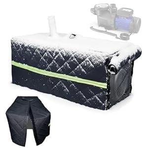 Pool Pump Cover with Hook Loop Opening & Mesh Vent, 3-Layered 24"x11"x11" Waterproof Outdoor Heater Equipment Enclosure Protection for Winter Snow (Black)