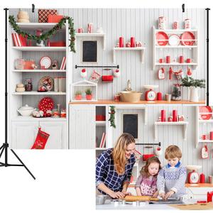 Christmas Backdrop Xmas Kitchen Photography Background Indoor Photobooth Decor Photo Studio Newborn Baby Portrait Props 10X8FT WXL52E