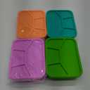 4 Pcs Silicone Bento Box Reusable Lunch Container Smooth Leak Proof Lunch Box Rectangle Bento Boxes for Adult Work Travel Food Meal Compartment Storage, 4 Colors (Brilliant Color)