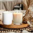 10 OZ Thick Candle Jars for Making Candles 15 Pcs, Empty Jars with Wood Lids for Candle Making, Sample Container, Matte White