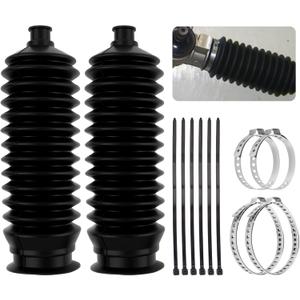 2PCS Inner Tie Rod Boot Kit with Zip Ties & Clamps,Thickened Silicone Rack and Pinion Boot for Steering Components,Durable Anti-Dust Steering Rack Boots Car Accessories
