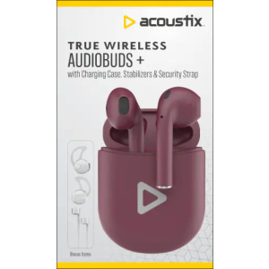 Acoustix™ True Wireless Earbuds - Burgundy