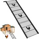 Metal Chicken Coop Ramp, Ladder Length Adjustable for Henhouse, Heavy Duty Coop Ramp for Feet Problem or Cannot Fly Chickens, Waterproof, Non-Slip, Rustproof, Sturdy and Easy to Clean (38.98*11 inch)