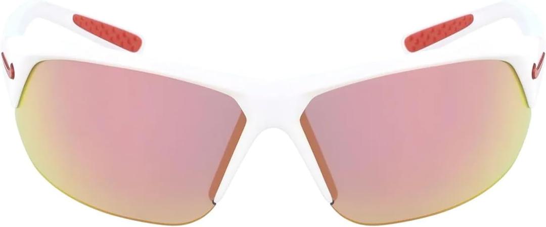 Nike EV1125-106 Skylon Ace Sunglasses Shiny White Frame Color, Grey with Red Mirror Lens Tint