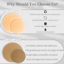 Pasties Nipple Covers for Women 2 Pairs, Reusable Ultra-Thin Sticky Silicone Bra, with Travel Box (3.15in (Fits A-C Cups), Creme)