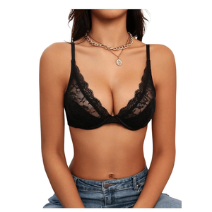 SOLY HUX Women's Sexy Lace Bras Underwire Everyday Bra Comfort Push Up Bralettes Size 34D
