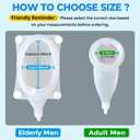 Catheter for Men, Urine Collection Bag for Elderly Men Male Age 80, Reusable Portable Silicone Urinal with 2 Bags (White-Men)
