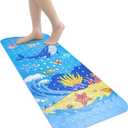 Cartoon Baby Bath Mat for Kids - 40x16 in Extra Long Non Slip Bath Mat with Suction Cups & Drain Holes, Machine Washable (Whale)