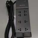 Belkin Surge Protector Power Strip, 8 AC Multiple Plug Outlet w/ 12ft Heavy-Duty Extension Cord, UL-listed Outlet Extender w/ Flat Plug for Home, Office, Computer Charging - 3,550 Joules of Protection