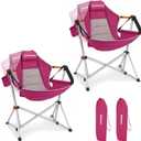 KingCamp Hammock Camping Chair, 400lbs Heavy Duty Swing Chairs for Adults
Portable Camp Chair, Oversized Folding Rocker, 10.3lbs Aluminum Frame, Adjustable recline for Outdoor Beach Patio RV Sport