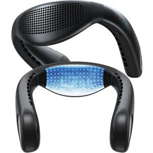 TORRAS COOLiFY Air 2025 Upgraded Neck Fan Air Conditioner, Dual-Airflow Pro Cooling, Ultra Light Portable Fan Rechargeable, Personal Cooling Fan Travel Essentials, Gifts for Dad Husband Father, Black