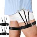 3 x Upgrade Shirt Stays for Men, Adjustable Elastic Dress Garters Belt Tucker Stays Holders Keepers with Non Slip Clips, Mens Suit Accessories for Police Military Professional 1 Pair