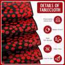 Breling 8 Pack Black and Red Disposable Plastic Tablecloths and Satin Table Runner Set, 54 x 108 Inch Tablecloth, 12 x 108 Inch Table Runners for Wedding Graduation Birthday Baby Shower