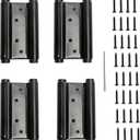 5inch Double Action Spring Hinges, Self Closing Door Hinges for Cafe Saloon Pub Swinging Doors, 201 Stainless Steel, Including Pins and Screws, 4Pack