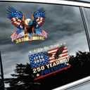 Dazoratix 250th Anniversary Car Stickers - 2 Pcs We The People America Flag 250 Years Merchandise USA 1776-2026 Independence American United States Patriotic Vinyl Decal Vehicles Windows (Bald Eagle)