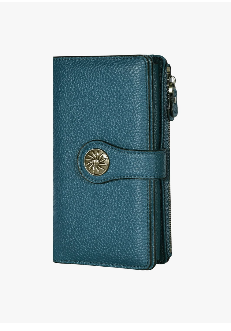 Travelambo Women's Wallet RFID Blocking Trifold Clutch Large Capacity Credit Card Holder Travel Purse