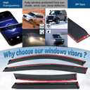 4pcs Sun Rain Guard Vent Compatible with 2007-2011 CRV CR-V Smoke Tint with Chrome Trim Outside Mount Tape On/Clip On Style PVC Window Visor