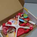 Mini Tudou Baby Crib Mobile with Music and Lights,360Rotation Remote Control Musical Mobile for Crib with 400 Lullabies,Projection Night Light and Chewable Rattle Toy,Crib Toys for Girls and Boys (Red)