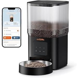 WOPET Automatic Cat Feeder, WiFi Automatic Dog Feeder with APP Control for Slow Feeding, Cat Food Dispenser with 10S Voice Record, Up to 10 Meals Per Day for Cats and Dogs