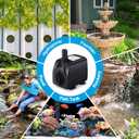 CWKJ Fountain Pump, 220GPH(15W 900L/H) Submersible Water Pump, Durable Outdoor Fountain Water Pump with 7.2ft2.2m Power Cord, 3 Nozzles for Aquarium, Pond, Fish Tank, Water Pump Hydroponics