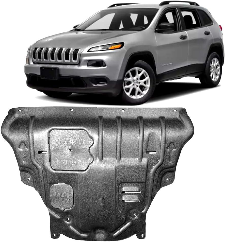 Front Engine Guards Fit for Jeep Cherokee 2014 2015 2016 2017 2018 Engine Splash Shield Guards Suitable for Cherokee Under Engine Cover Directly Replace Original One