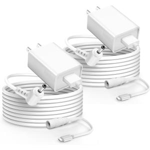 2 Pack for Ring Indoor/Outdoor Power Adapter Charger, Ring Stick Up Cam Plug-in 3rd/2nd Gen/Stick Up Cam Pro & Ring Spotlight Cam Plus, Pro Battery Camera Barrel Power Cord USB-C Charging Cable 13.2ft